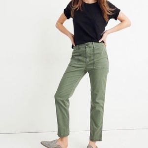Madewell Green Stovepipe Fatigue Pants
